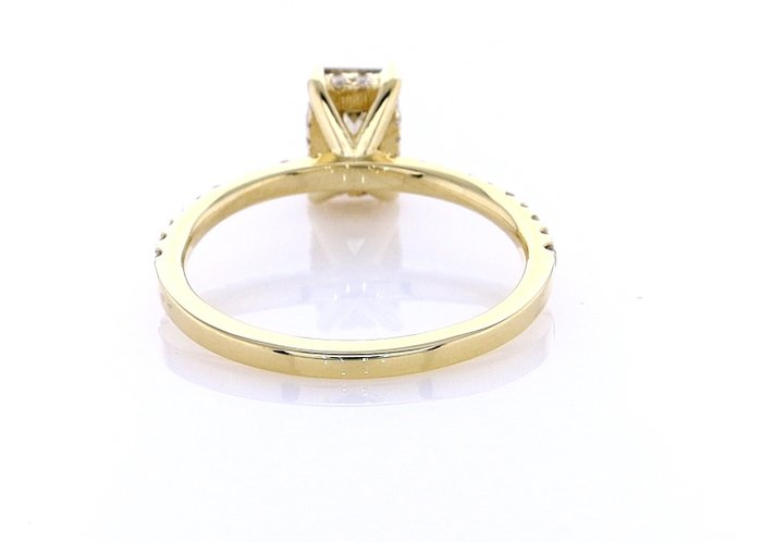 Ring - 14 karat Gulguld -  1.18ct. tw. Diamant (Naturfarvet) - Diamant