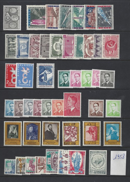 Belgien 1958 - hele året - OBP/COB 1046/89