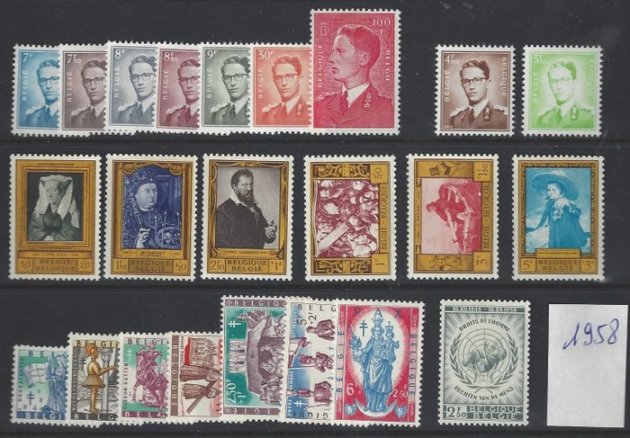 Belgien 1958 - hele året - OBP/COB 1046/89