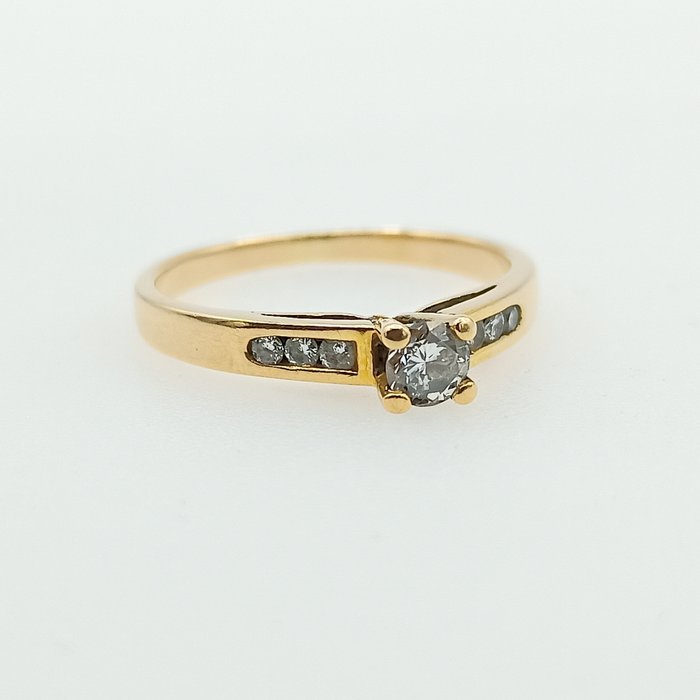 Ring - 18 kraat Gulguld Diamant (Forbedret klarhed)  - Diamant