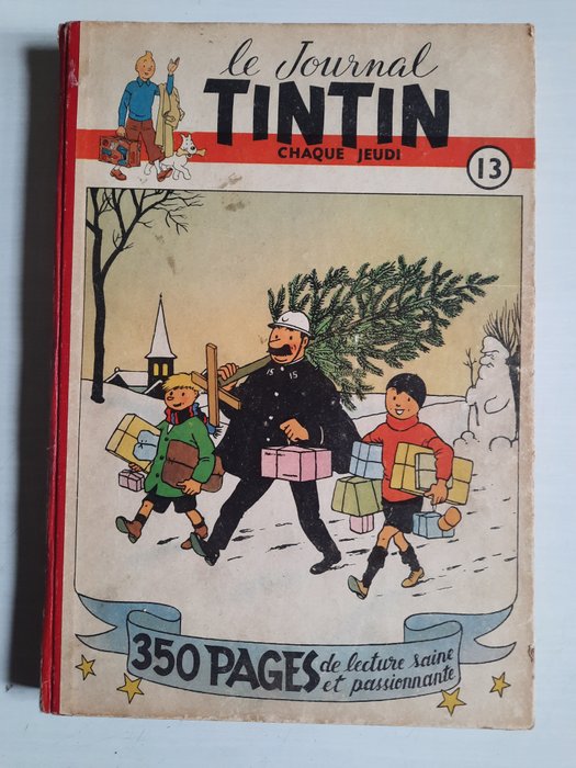 Tintin (magazine) 13 - Recueil du journal Tintin - 1 Album - Første belgiske udgave - 1950/1951