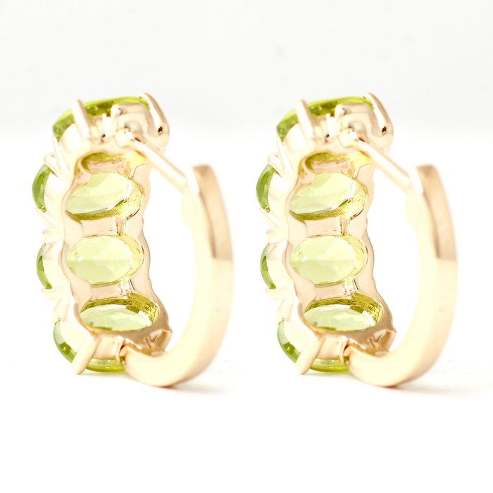 Ingen mindstepris - Øreringe - 14 karat Gulguld -  3.90ct. tw. Peridot