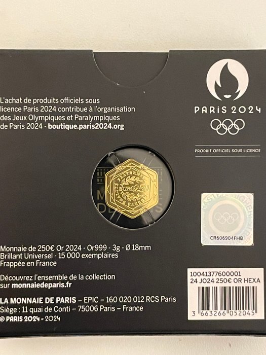 Frankrig. 250 Euro 2024 "Jeux Olympiques Paris 2024"