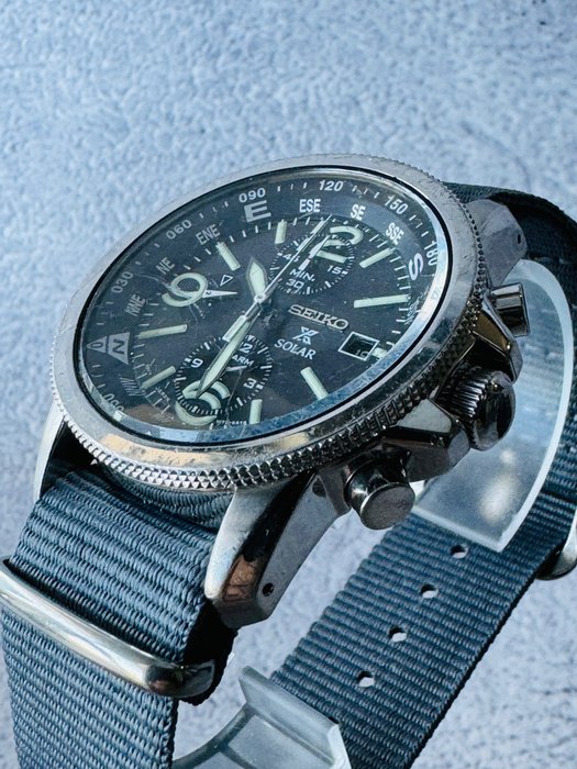 Seiko - Solar Chronograph - Ingen mindstepris - V172-0AL0 - Mænd - 2000-2010