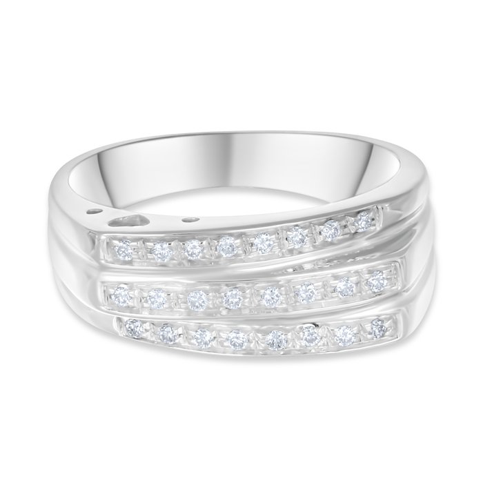 Ring - 18 kraat Gulguld -  0.24ct. tw. Diamant (Natur)