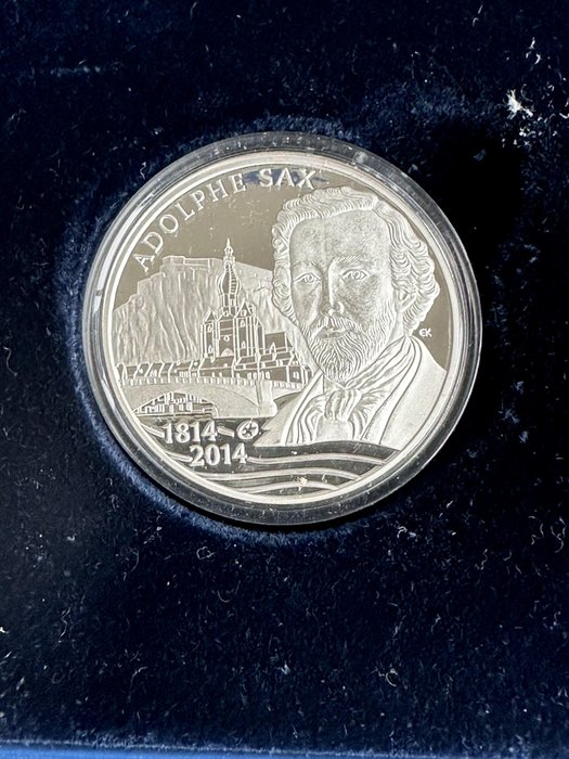 Belgien. 10 Euro 2014 "Adolphe Sax" + "Begin 1e Wereldoorlog" (2 stuks) Proof  (Ingen mindstepris)