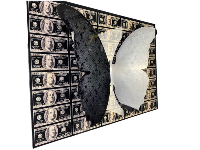 Blackarts - Louis vuitton 3D Black dollar butterfly