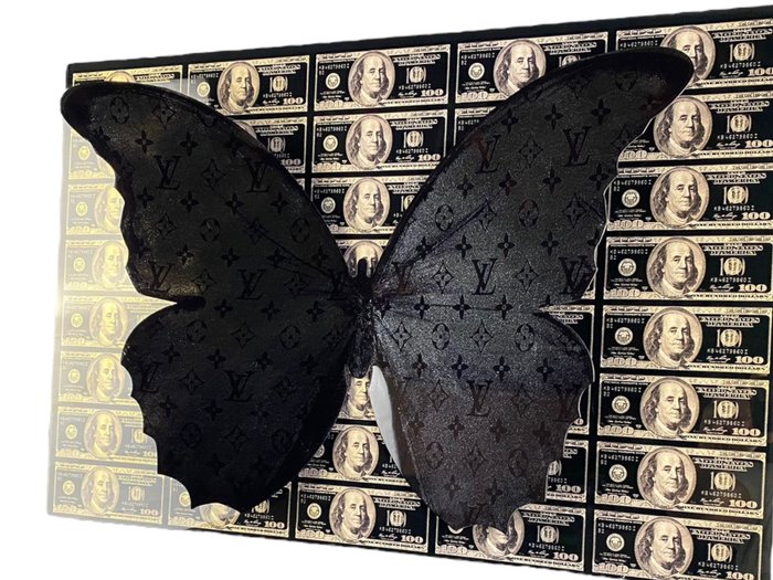 Blackarts - Louis vuitton 3D Black dollar butterfly