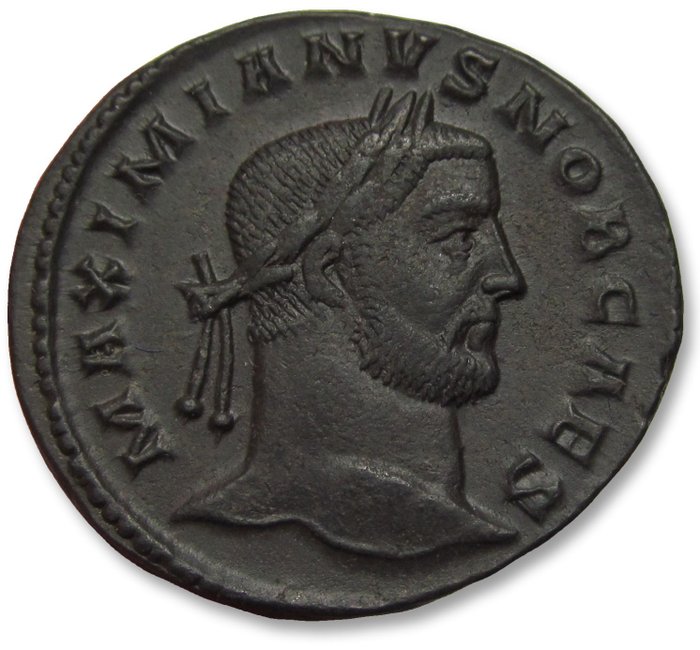 Romarriket Galerius as Caesar Follis Treveri (Trier) mint circa 296-297 - mintmark TR A-Γ across fields - large 27mm coin