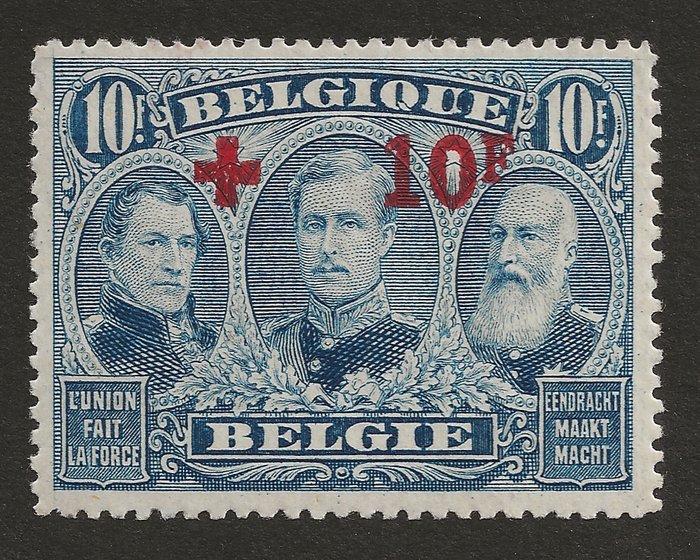 Belgien 1918 - Røde Kors 10F + 10F Blå - OBP/COB 163