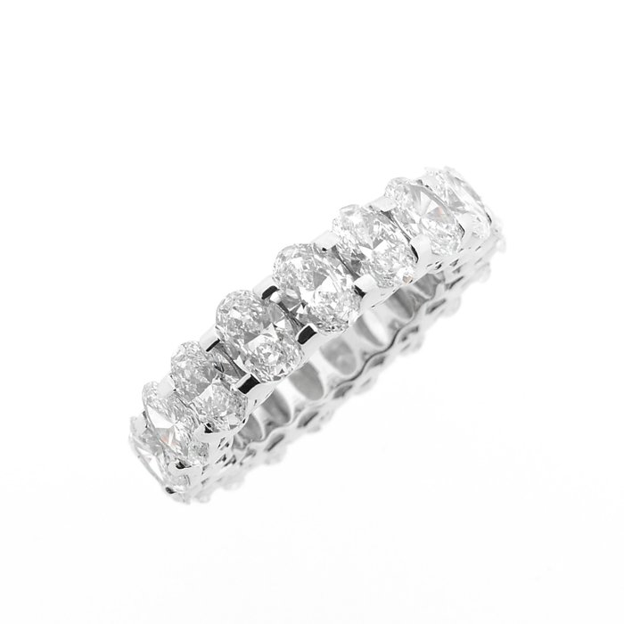 Ring - 18 kraat Hvidguld -  6.03ct. tw. Diamant (Laboratoriedyrket)