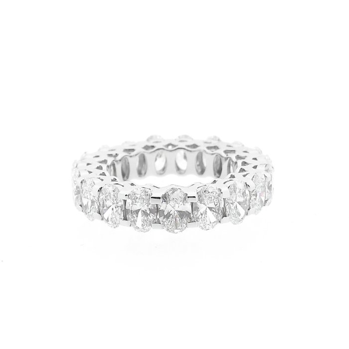 Ring - 18 kraat Hvidguld -  6.03ct. tw. Diamant (Laboratoriedyrket)