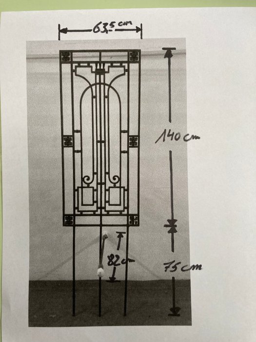 Art Nouveau Dekorativt gitter - 1910-1920 - Støbejerns havehegn