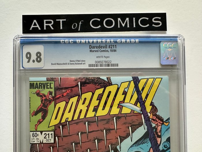 Daredevil #211 - CGC Graded 9.8 - Extremely High Grade!! - White Pages!! - 1 Graded comic - Første udgave - 1984