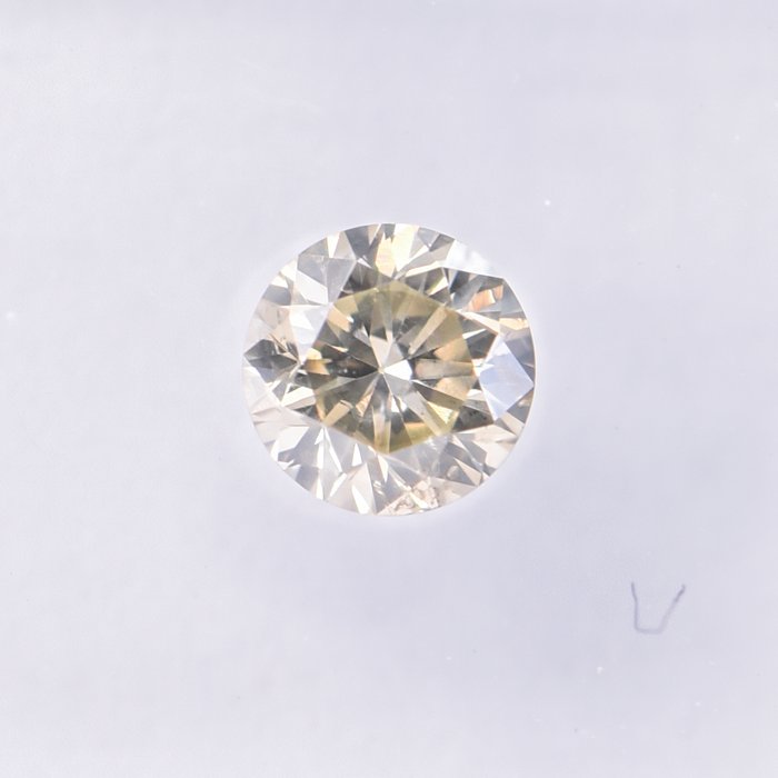 Ingen mindstepris - 1 pcs Diamant  (Naturfarvet)  - 0.32 ct - Rund - Fancy light Brunlig Gul - I1 - International Gemological Institute (IGI)