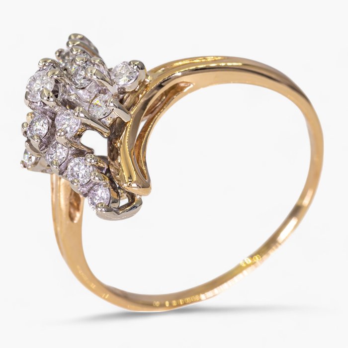 Ingen mindstepris - Ring - 14 karat Gulguld, IGI Antwerpen certificeret - 0,50 ct diamanter -  0.50ct. tw. Diamant (Natur)