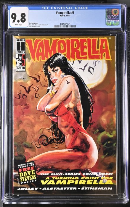 Vampirella #5 Harris Comics CGC 9.8 White Pages - Dan Brereton cover - 1 Graded comic - 1993