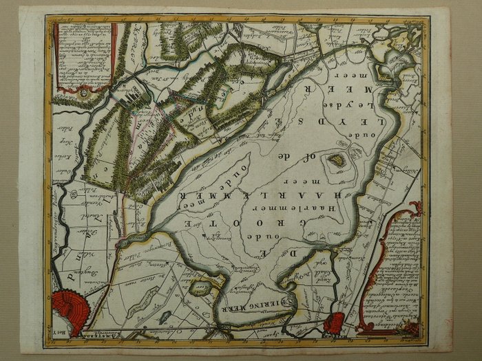 Holland - Haarlemmermeer, Amsterdam, Schiphol; Hendrik de Leth - Afbeeldinge van Rhynlands Waterstaat (...) - 1740