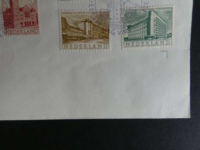 Holland 1955 - Sommerfrimærker på FDC med slettet adresse og Befund - NVPH E21