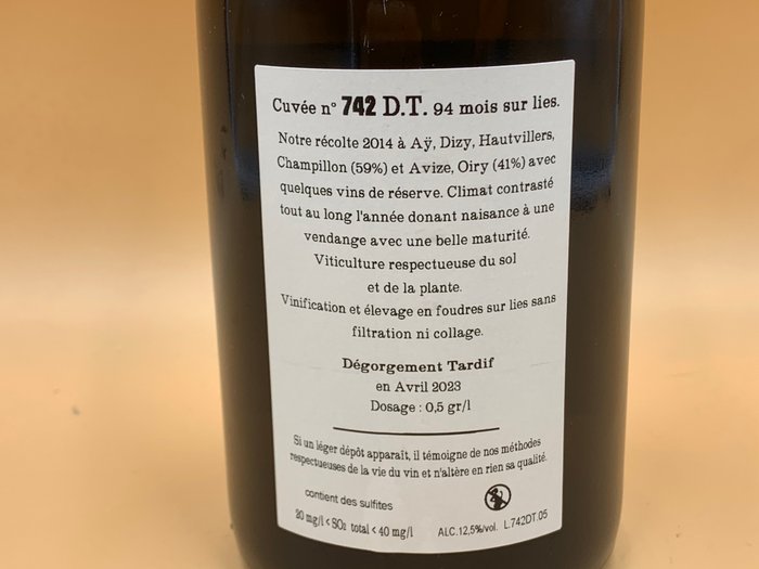 Jacquesson, Cuvée N° 742 D.T "Dégorgement tardif" - Champagne Extra Brut - 1 Flaske (0,75L)