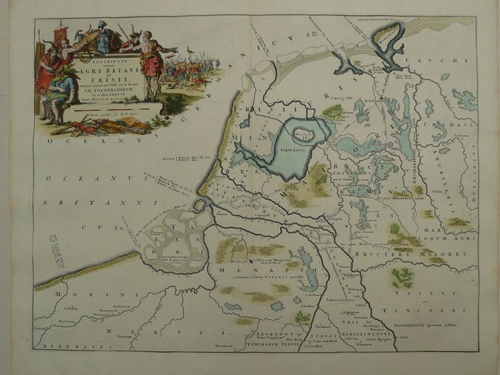 Holland - Delta / Friesland; Mensone Alting. / F. Halma. - Descriptio veteris Agri Batavi et Frisii - 1701-1720