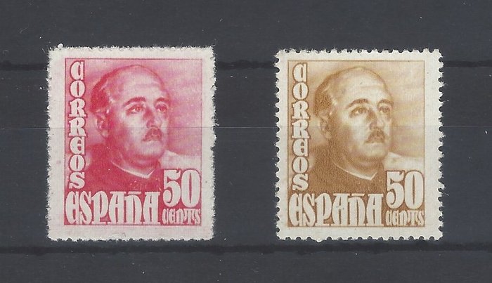 Spanien 1948/1954 - Frank-farve fejl - Edifil Especializado nº 1022cc