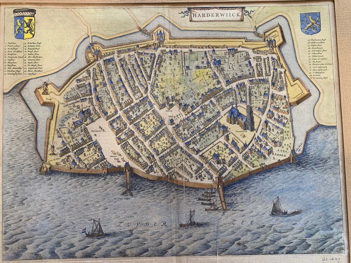 Holland - Bykort over Harderwijk; Joan Bleau Amsterdam - Harderwijk - 1521-1550