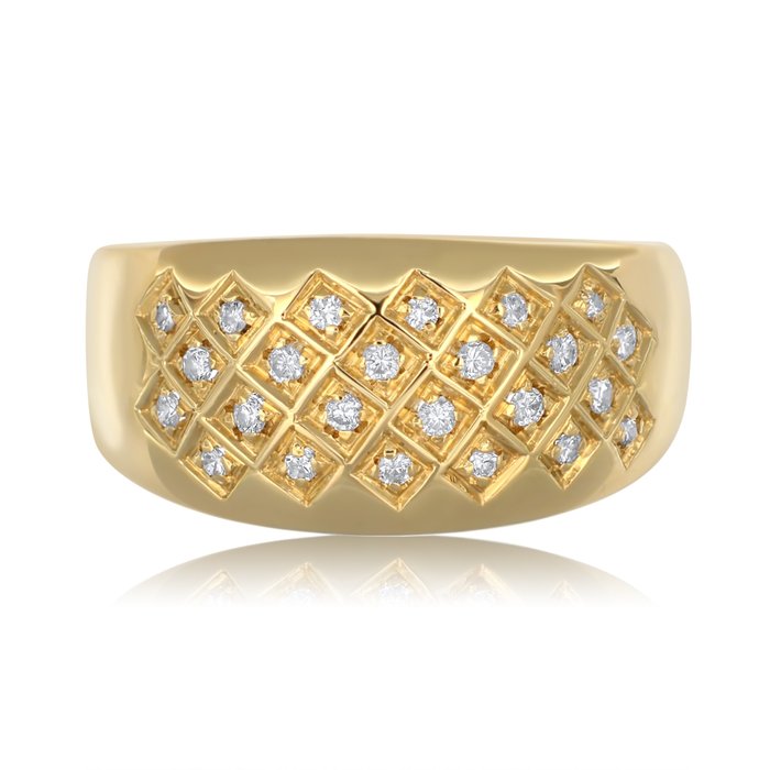 Ring - 18 kraat Gulguld -  0.36ct. tw. Diamant (Natur)