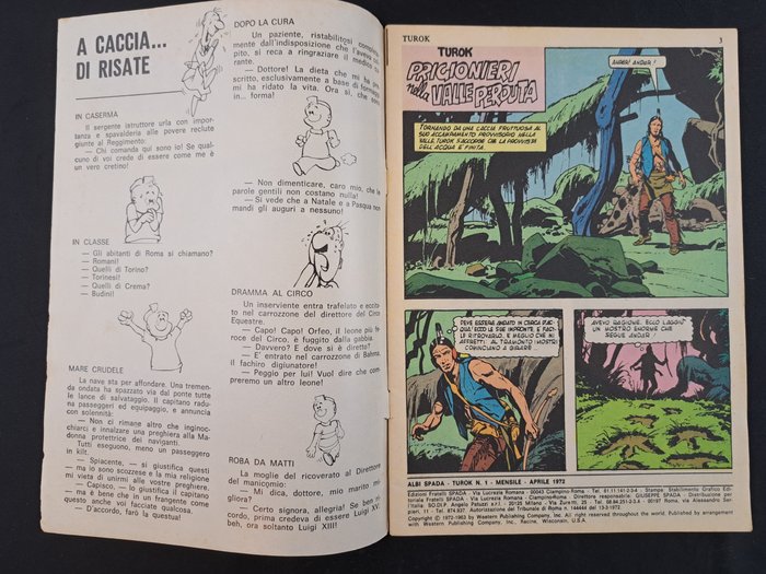 Turok Albi Spada nn. 1/15 - Completa - 15 Comic - Første udgave - 1972