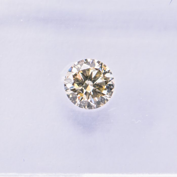 Ingen mindstepris - 1 pcs Diamant  (Naturfarvet)  - 0.30 ct - Rund - Fancy Brun, Grålig Gul - SI1 - International Gemological Institute (IGI)