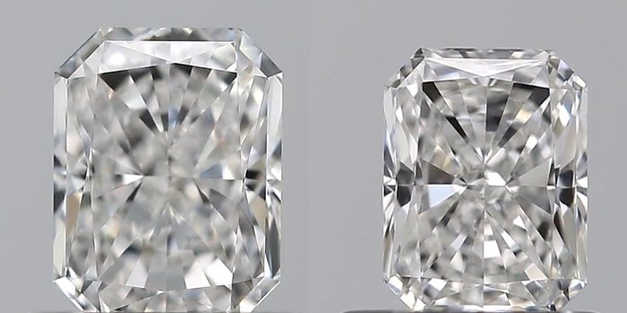 Ingen mindstepris - 2 pcs Diamant  (Natur)  - 111 ct - Radiant - E - IF - Gemological Institute of America (GIA) - *Matching Pair* *EX VG*