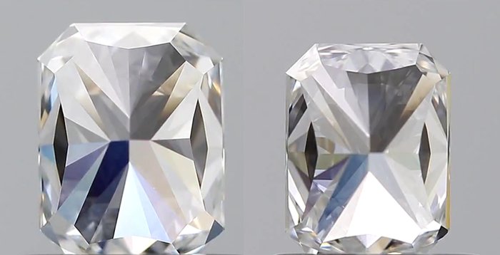 2 pcs Diamant  (Natur)  - 111 ct - Radiant - E - IF - Gemological Institute of America (GIA) - *Matching Pair* *EX VG*