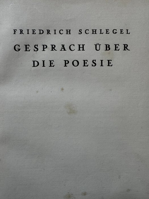 Friedrich Schlegel - Gespräch über die Poesie (Exemplar 25 von 150) - 1924