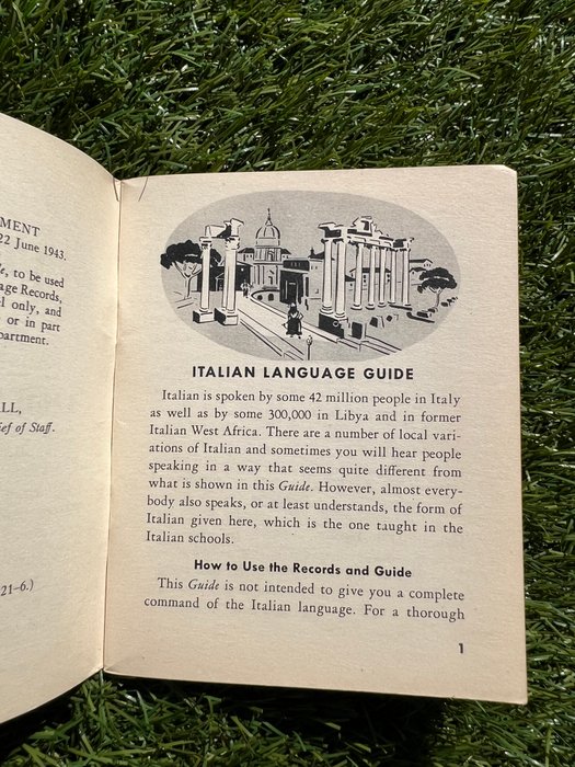 War Department - Official WW2 US Army Soldiers Italian Language Guide - Airborne - Ranger - Sicily - Italy - 1943