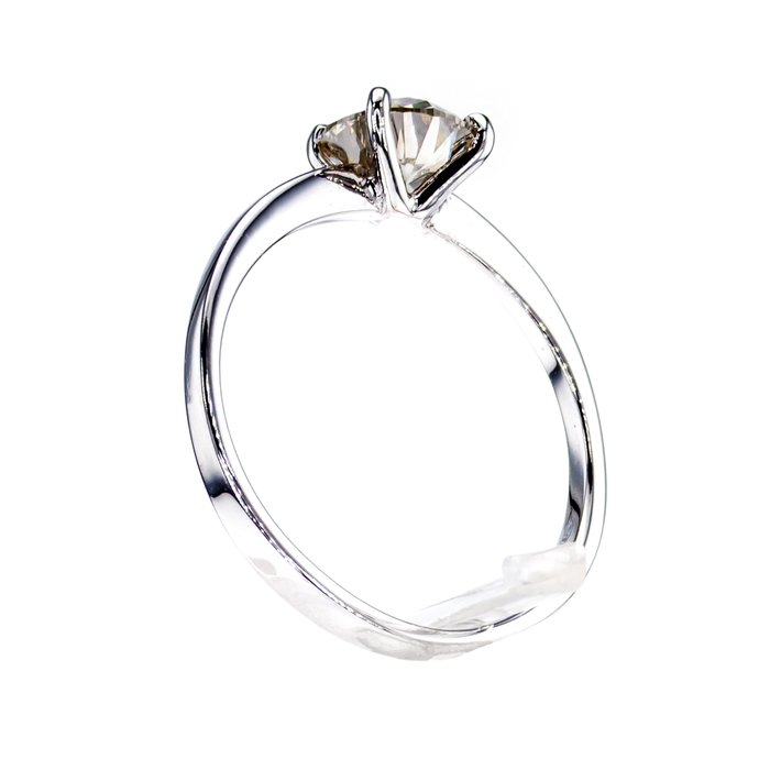 Ingen mindstepris - Forlovelsesring - 14 karat Hvidguld -  1.01ct. tw. Diamant (Naturfarvet)