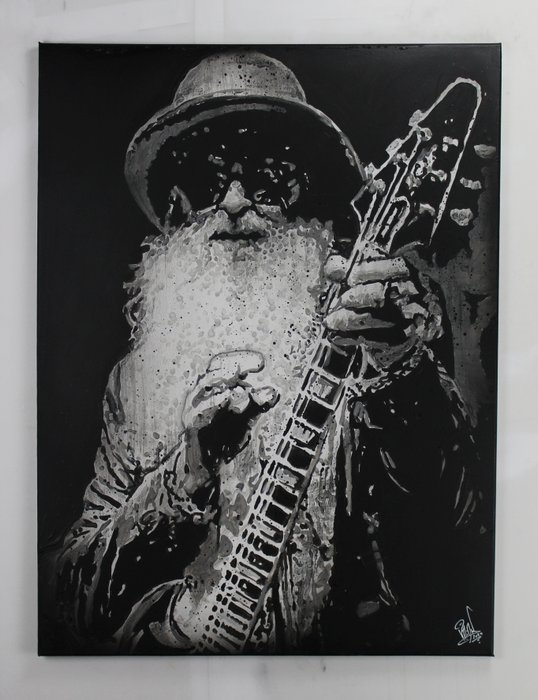 ZZ Top - handpainted and signed - by artist Vincent Mink - Portrait