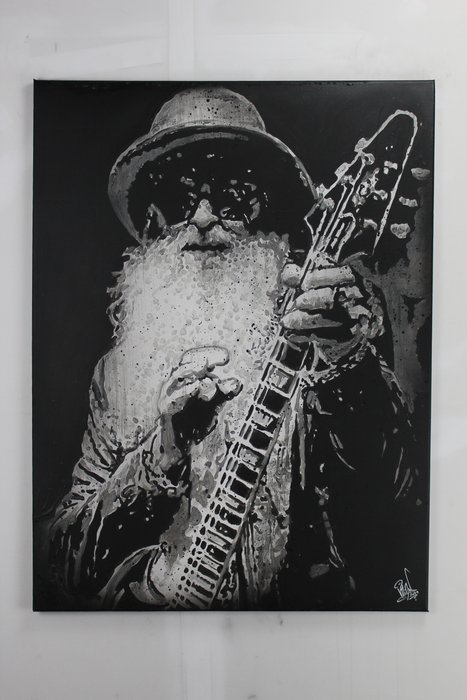 ZZ Top - handpainted and signed - by artist Vincent Mink - Portrait