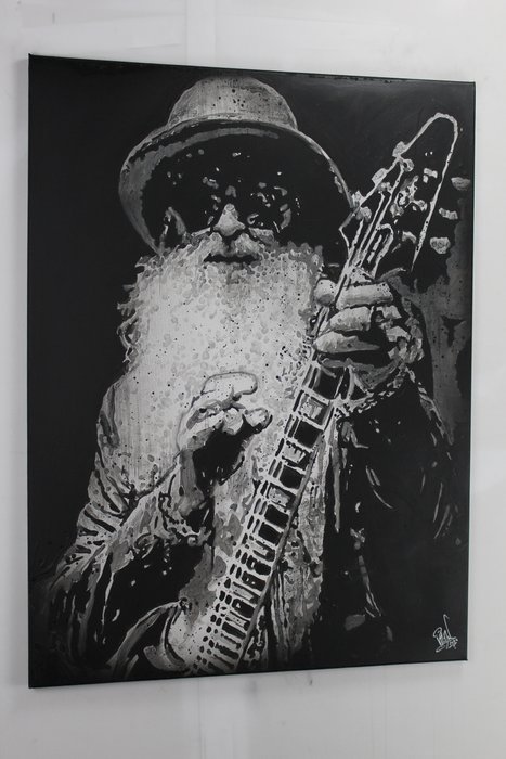 ZZ Top - handpainted and signed - by artist Vincent Mink - Portrait