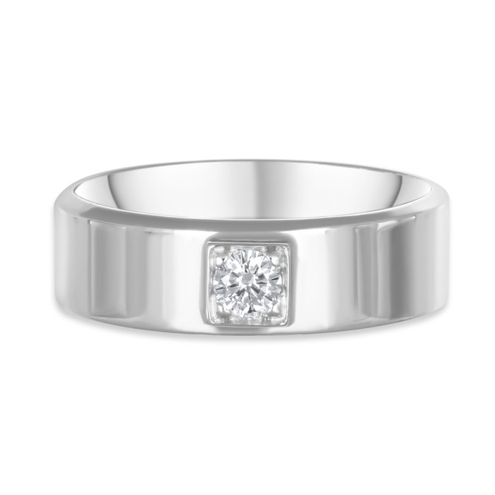 Ring - 18 kraat Hvidguld -  0.15ct. tw. Diamant (Natur)