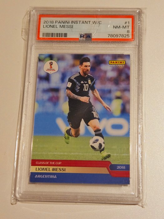 2018,2023 Topps Now Argentina Lionel Messi #1,1 PSA 8 - 2 Graded card