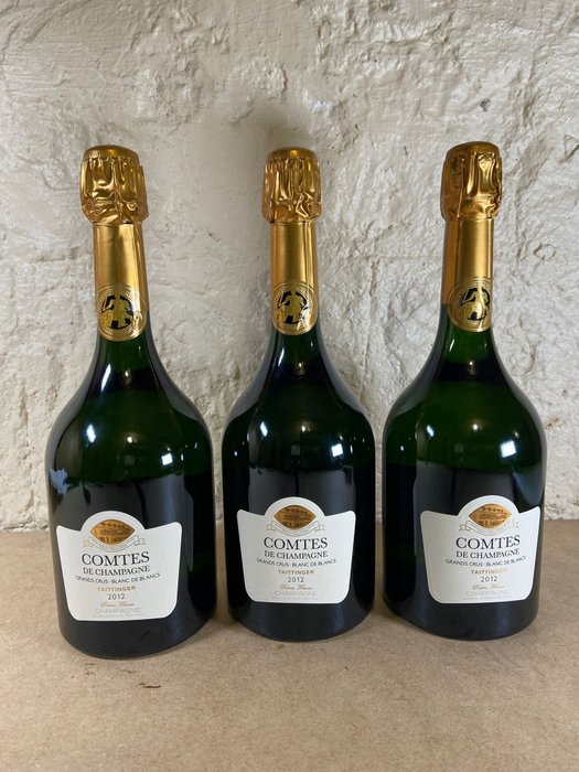 2012 Taittinger Comtes de Champagne Brut - Champagne Blanc de Blancs - 3 Flasker (075 L)