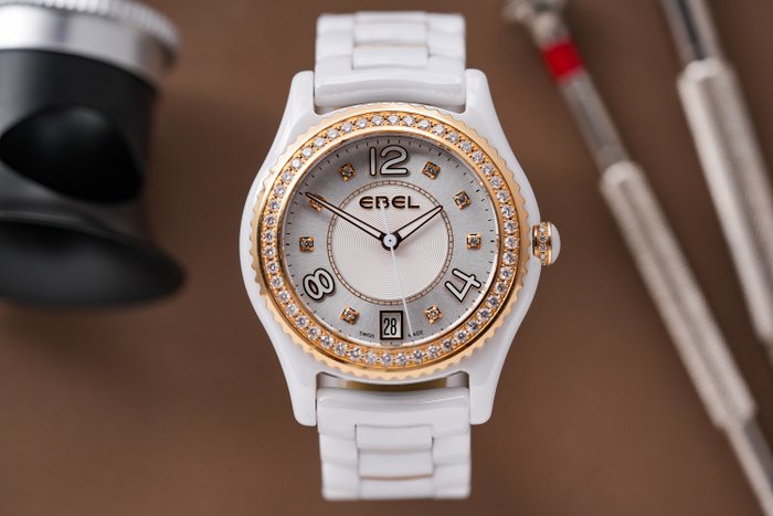 Ebel - X-1 Diamond Bezel Ceramic  18k Rose Gold - Kvinder - 2011-nu