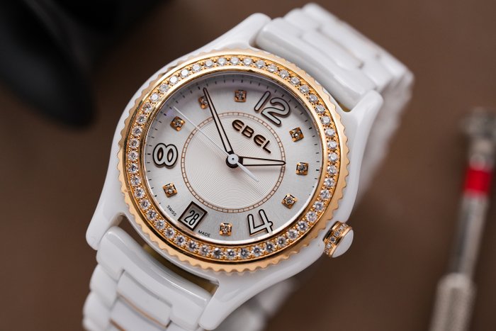 Ebel - X-1 Diamond Bezel Ceramic  18k Rose Gold - Kvinder - 2011-nu