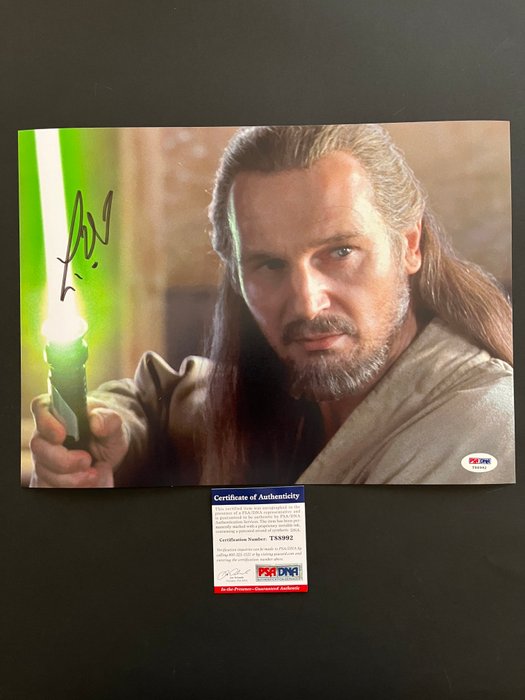 Star Wars Episode I: The Phantom Menace, Liam Neeson (Qui-Gon Jinn) - Signed in Person - with PSA/DNA Certificate - Autograph, photo - No Reserve!