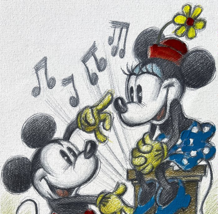 Joan Vizcarra - Mickey: A Piano Serenade for Minnie - Embellished on Canvas