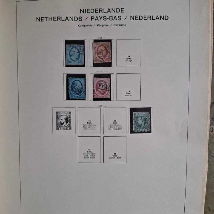 Holland 1852/1968 - Samling af frimærker i gammelt Schaubek-bind, delvist specialiseret i perforering