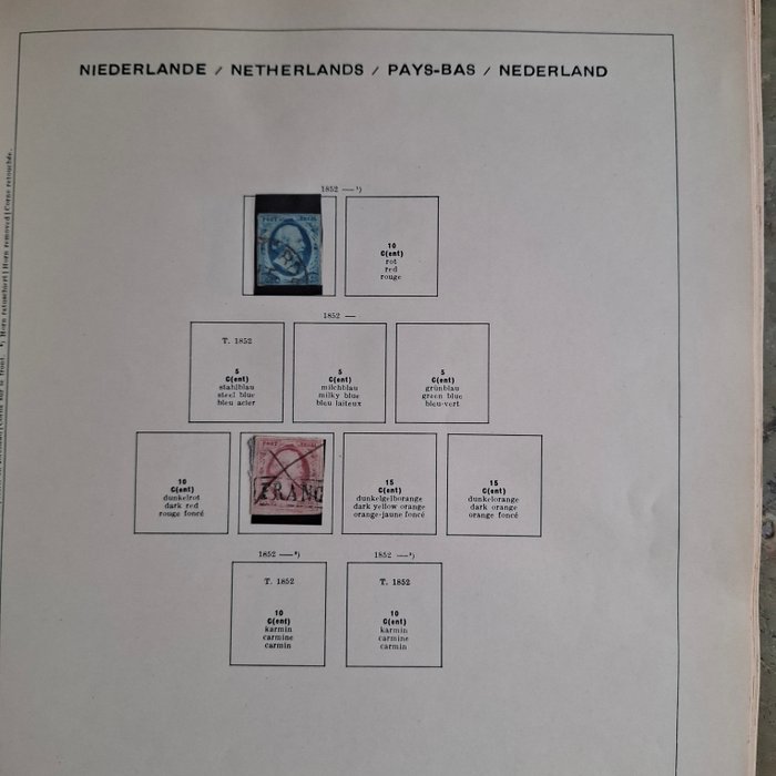 Holland 1852/1968 - Samling af frimærker i gammelt Schaubek-bind, delvist specialiseret i perforering