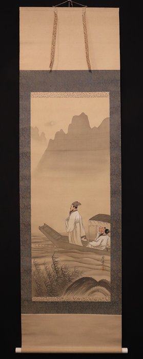 Very fine figural diptych "Visiting Red Cliff" - including inscribed tomobako - Terasaki Kogyo (1866-1919) - Japan - Meiji-perioden (1868-1912)