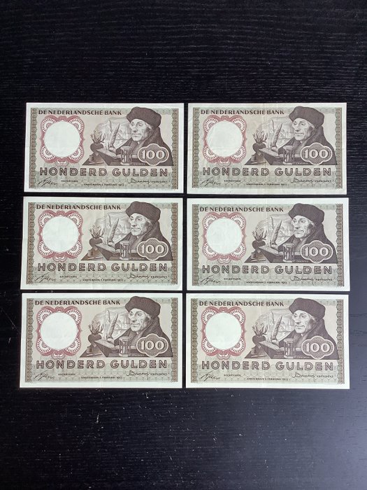 Holland - 6 x 100 Gulden - 1953 - Pick 88  (Ingen mindstepris)