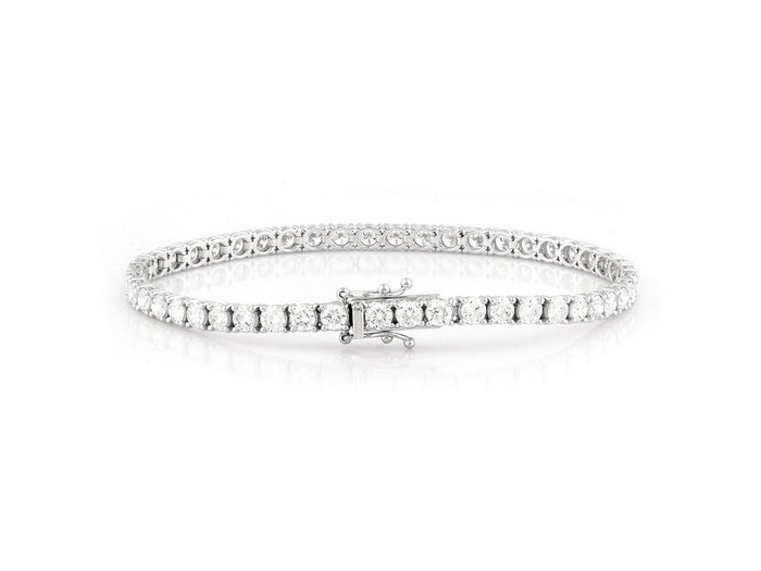 Armbånd - 18 kraat Hvidguld -  6.15ct. tw. Diamant (Laboratoriedyrket)